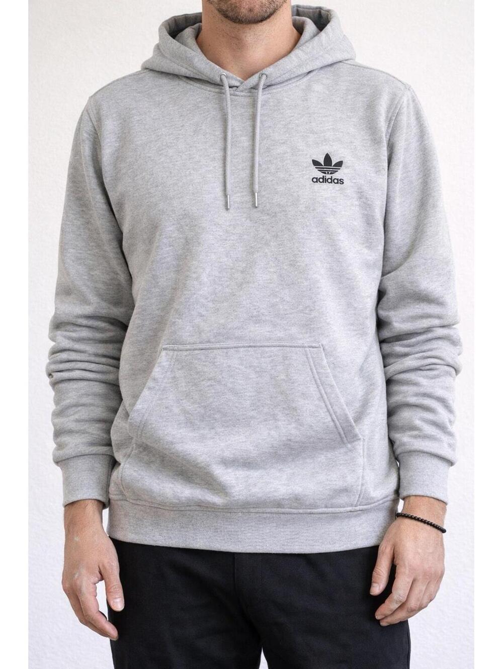 adidas Originals Men's size S Adicolor Essentials Cotton Hoodie Grey 88387 Gray